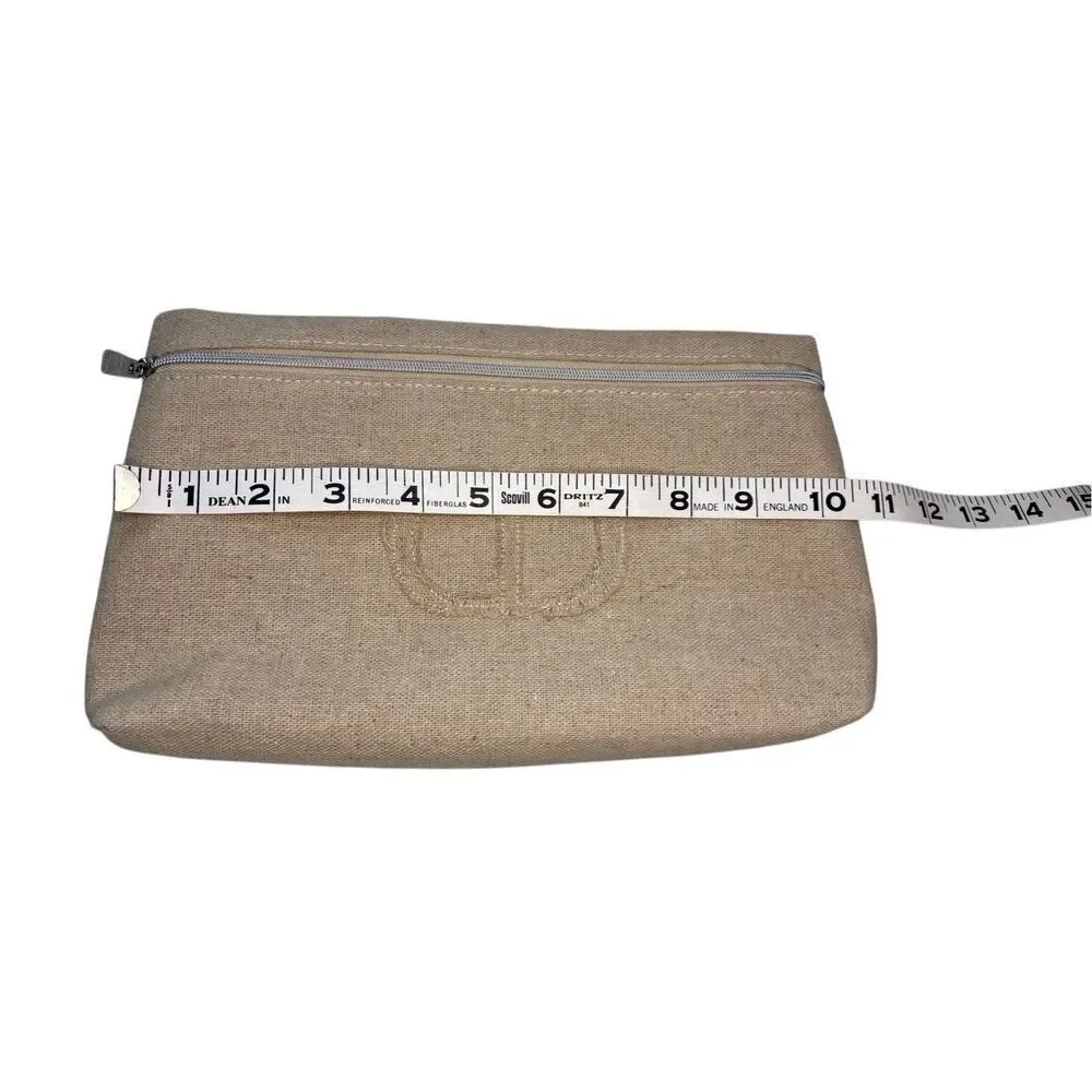 Christian Dior logo makeup pouch - linen/cotton